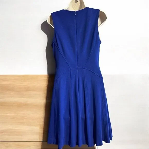 Trina Turk Women's Size 8 Blue Sleeveless A-Line Knee Length Dress - Picture 2 of 11